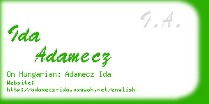 ida adamecz business card